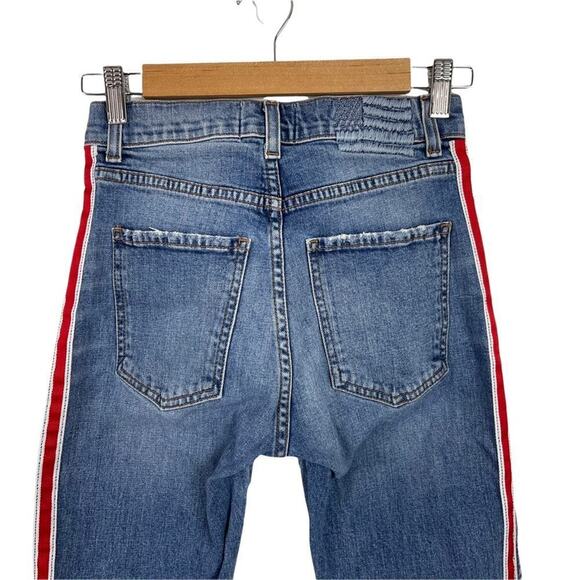 Revice | Ruby Tuesday Racer Stripe Raw Hem High Rise Jeans 26 - Picture 9 of 15
